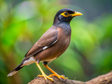 Bird (Acridotheres tristis) in nature, Thailandの写真素材