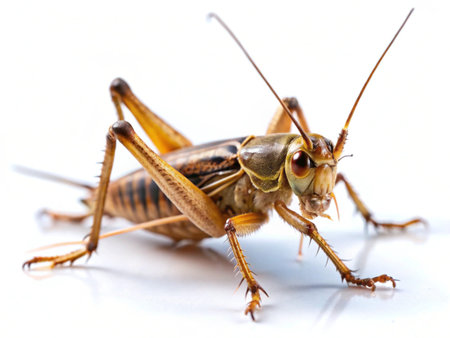 Grasshopper isolated on white background. Close-up.