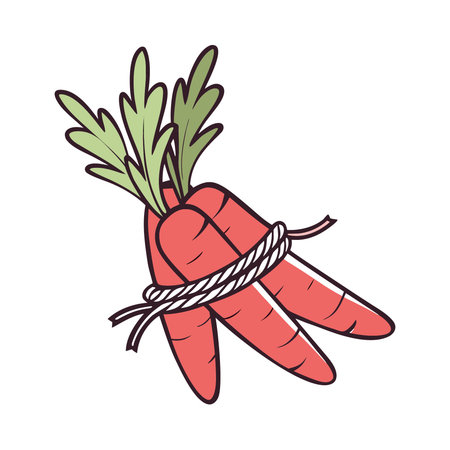 Carrot tied with rope. Vector illustration in doodle style.のイラスト素材