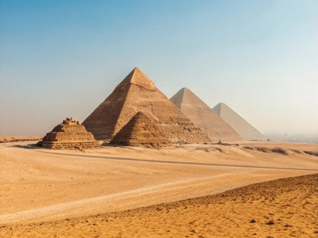 Egyptian pyramids in Giza, Cairo, Cairo, Egyptの写真素材