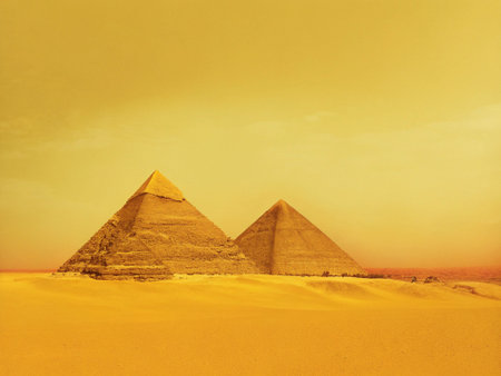 Egyptian pyramids in Giza, Cairo, Cairo, Egypt