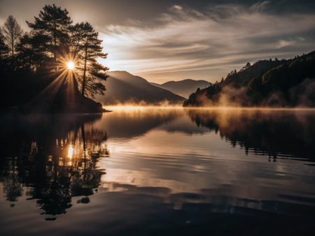 Sunrise at Loch Lomond, Scotland, United Kingdom.