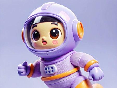 astronaut in a space station, drawing by oil on canvas