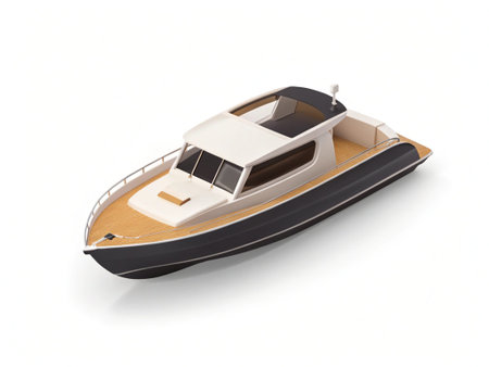 Luxury boat isolated on white background. 3D illustration.