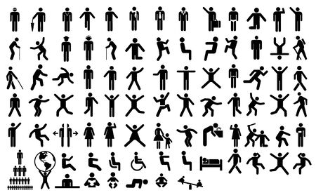 Big collection of people action pictogramのイラスト素材