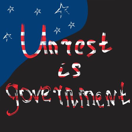Anti government protest banner. Unrest reason concept. Vector illustration.のイラスト素材