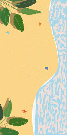 Summer banners with sea waves and palms. Can be used for tropical greeting cards, invitations or...