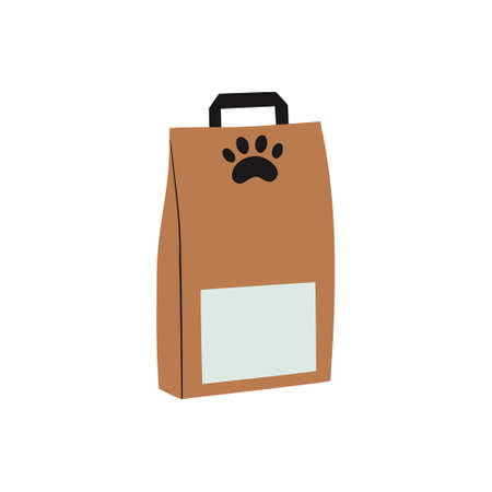 Dogs food, goods and supplies. Pets feeding, furniture, toys. Puppies accessories, stuff. training post. Flat vector illustration isolated on white backgroundのイラスト素材