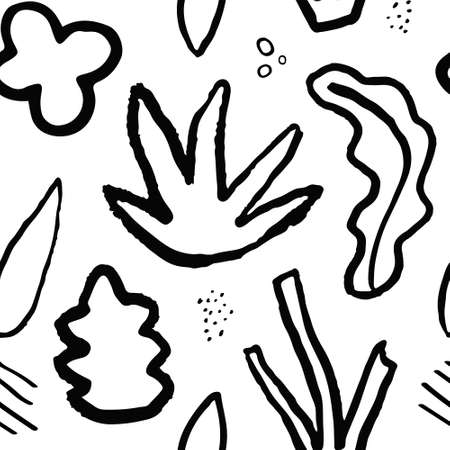 Seamless pattern with trendy matisse design abstract shapes. Modern minimalist art. Flat creative design for print or web design. vectorのイラスト素材