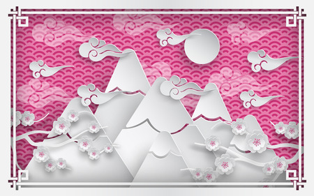 Vector illustration of mountains.のイラスト素材