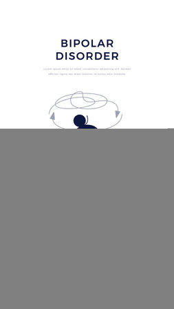 Bipolar disorder, Manic depression banner. Woman suffers from mood swings shows two face mask with happy and unhappy mood. Mental disorder, bipolar depression concept for web.Flat vector illustrationのイラスト素材