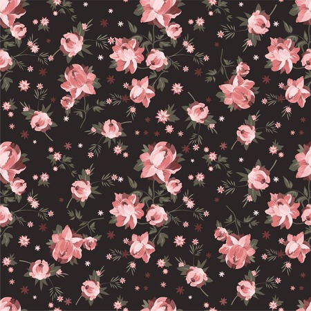 Seamless Vector Peony Patternのイラスト素材