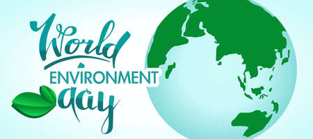 World Environment Day. Banner on the theme of ecology and caring for nature. Planet earth.