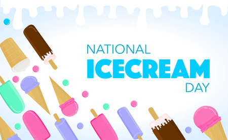 National Ice Cream Day. lettering and holiday illustration.のイラスト素材
