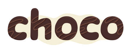 Lettering shoco on a white background. Vector illustration for website, print, posterのイラスト素材