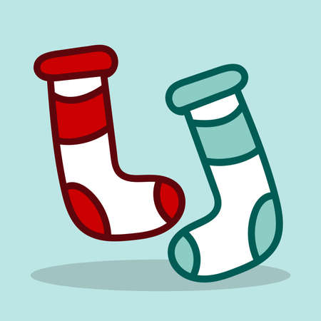 Christmas sock. The concept of Christmas and New Year. Vector illustration.のイラスト素材