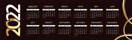 Calendar 2022 Vector stylish fashion modern illustration