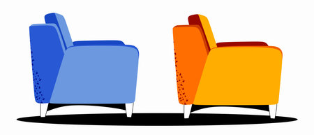 The armchair is modern in two colors home decor Vector illustration in a flat styleのイラスト素材