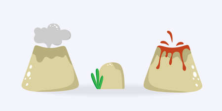 A volcano emitting smoke. The Stone Age. Vector illustration of EPS10のイラスト素材