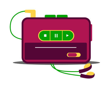 Old Audio Player Retro 80's 90's Player for a stylish retro party. vector illustration
