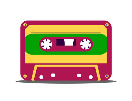 Vintage Cassette Retro 80's 90's Audio Cassette for a stylish retro party. vector illustrationのイラスト素材