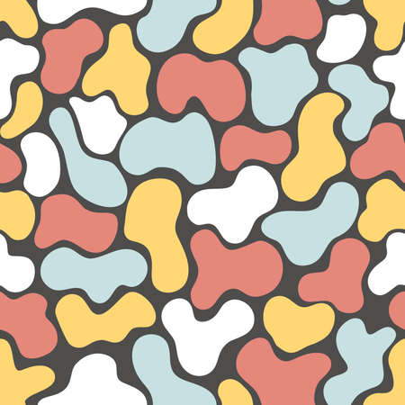Spotted seamless pattern retro blots minimalist style in pastel colors Vector