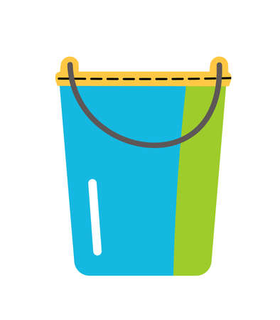 Bucket Plastic Gardening Agriculture Vector illustration isolated on white backgroundのイラスト素材