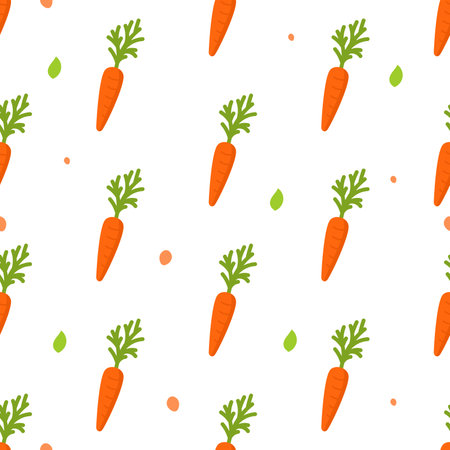 Carrot pattern Gardening Agriculture Vector illustration isolated on white