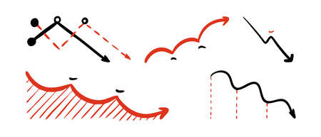 Securities market Investing futures stocks Charts of growth and fall on a white background. vector illustrationのイラスト素材