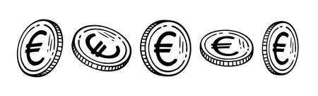 European currency. Euro on a white background. vector illustrationのイラスト素材
