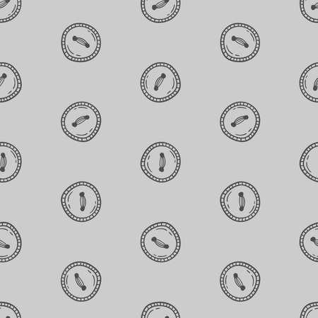 Pattern buttons needlework sewing doodle Hand made Vector illustration in doodleのイラスト素材