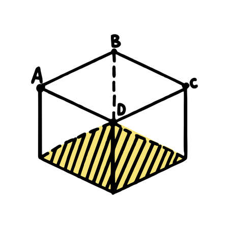 Drawing cube school clipart doodle. vector illustration in lineのイラスト素材