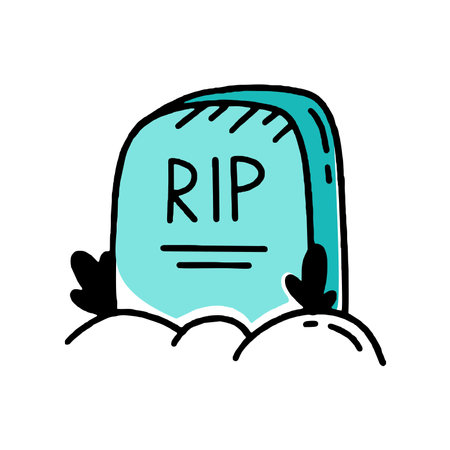 Tombstone Illustration of doodle style vector design Isolated on whiteのイラスト素材