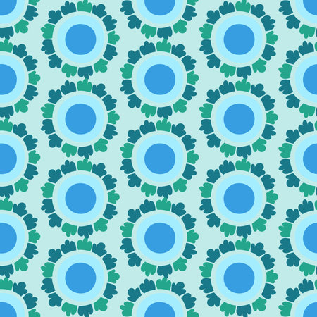 A pattern of flowers in the retro style of the 70s. Good vibes multi-colored picture. vectorのイラスト素材