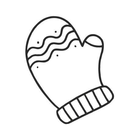 Glove Vector Illustration Doodle Isolated on white background Concept of Christmas and Santaのイラスト素材