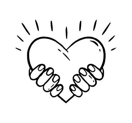 heart in hand. Charity donation for health. vector illustrationのイラスト素材