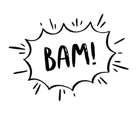 Illustration of explosion and smoke for comics. retro design element. vector doodleのイラスト素材