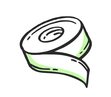 Adhesive plaster in a roll medical pharmaceutical hospital device Vector illustration hand-drawnのイラスト素材