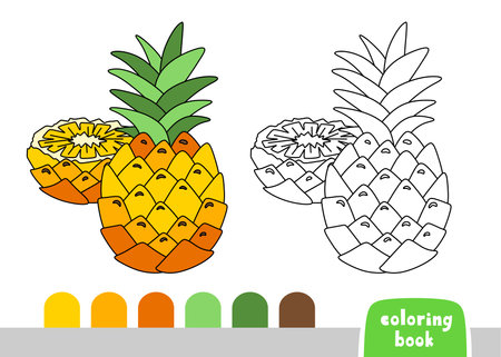 Coloring Book for Kids Pineapple Page for books Magazines Coloring Vectorのイラスト素材