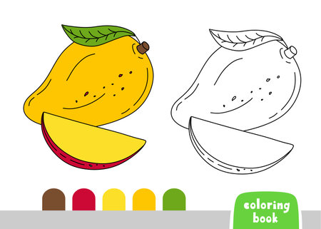 Coloring Book for Children Mango Page for books Magazines Coloring Vectorのイラスト素材
