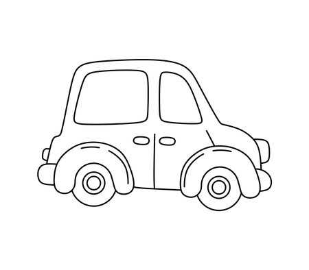 Car Black and White Vector Illustration Coloring Book for Kidsのイラスト素材