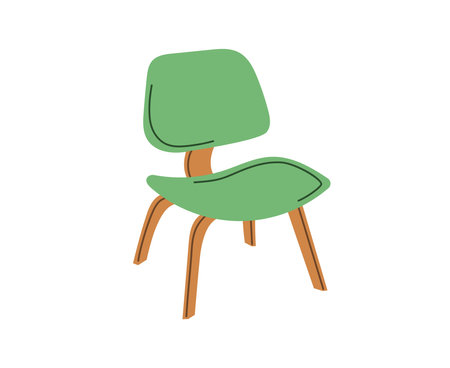 Green armchair scandinavian isolated on white backgroundFor the interiors of rooms. Vector flat styleのイラスト素材