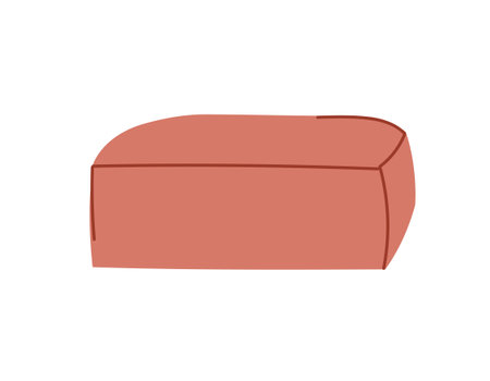 Fashionable pink sofa with retro style pillows. A modern collection of upholstered furniture. Flat vector illustrationのイラスト素材