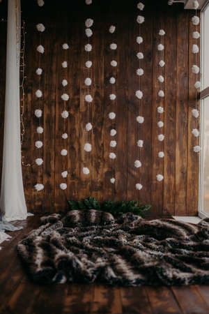 christmas interior in hygge style