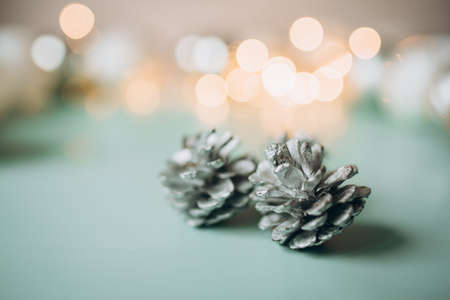 christmas decoration on a blue background. newyearの写真素材