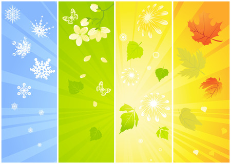 Four seasonal backgroundsのイラスト素材