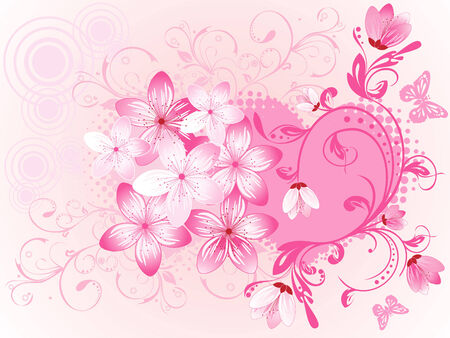 Valentine's Day. Floral backgroundのイラスト素材