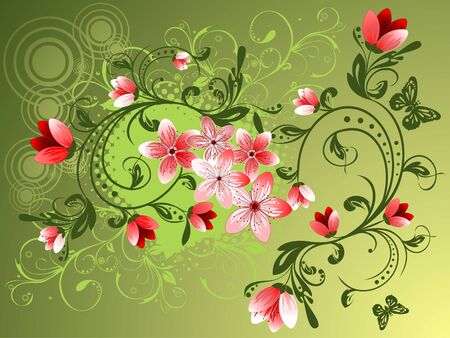 Floral painting, illustrationのイラスト素材