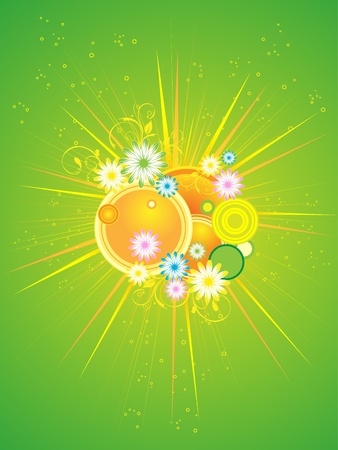 Colorful floral summerのイラスト素材