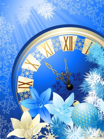 Happy New Year, blue cardのイラスト素材